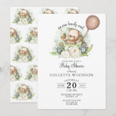 Invitation On Peut Attendre Le Baby shower De Ballons Ours En (Devant / Derrière)