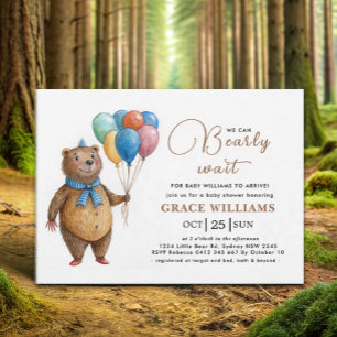 Invitation On Peut Attendre Le Baby shower De Balloon Ours Ga