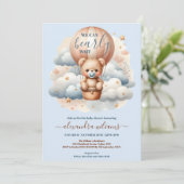 Invitation On peut attendre le Baby shower de garçon (Debout devant)