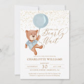 Invitation On peut attendre le Baby shower de garçon (Devant)
