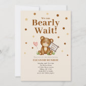 Invitation On peut attendre le Baby shower de garçon (Devant)