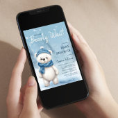 Invitation On peut attendre le Baby shower de garçon