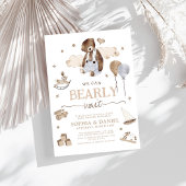 Invitation On peut attendre le Baby shower de garçon