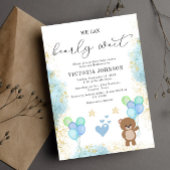 Invitation On peut attendre le Baby shower de garçon