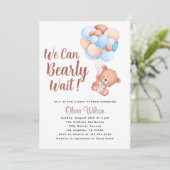 Invitation On peut attendre le Baby shower de garçon (Debout devant)