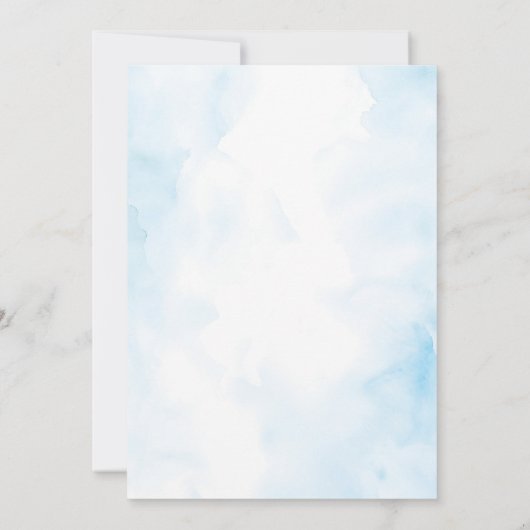 Invitation On peut attendre le Baby shower de Garçon Bleu Bow (Dos)