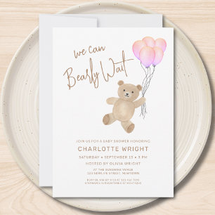 Invitation On peut attendre le Baby shower de la fille