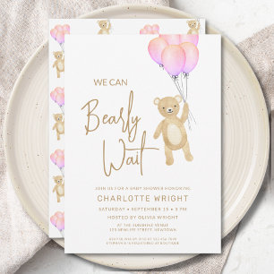 Invitation On peut attendre le Baby shower de la fille