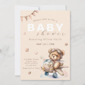 Invitation On peut attendre le baby shower de l'avion (Devant)