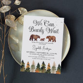 Invitation On peut attendre le Baby shower de l'ours d'automn