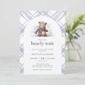 Invitation On peut attendre le Baby shower de l'ours d'hiver (Debout devant)