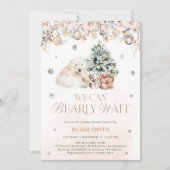Invitation On peut attendre le Baby shower de l'ours d'hiver (Devant)