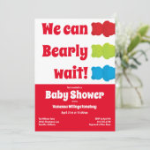 Invitation On Peut Attendre Le Baby shower De L'Ours Rouge Gu (Debout devant)