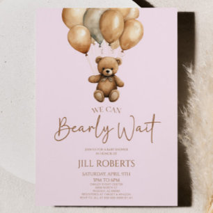 Invitation On Peut Attendre Le Baby shower De L'Ours Teddy Bo