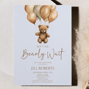 Invitation On Peut Attendre Le Baby shower De L'Ours Teddy Bo