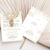 Invitation On peut attendre le Baby shower de l'ours vert