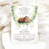 Invitation On peut attendre le Baby shower de verdure des boi