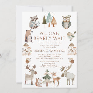 Invitation On peut attendre le Baby shower des animaux des bo
