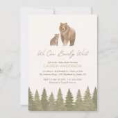 Invitation On peut attendre le Baby shower des bois (Devant)