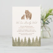 Invitation On peut attendre le Baby shower des bois (Debout devant)