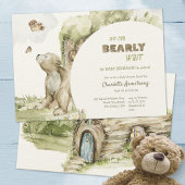 Invitation On peut attendre le Baby shower des bois