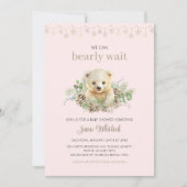 Invitation On peut attendre le Baby shower d'hiver rose fille (Devant)