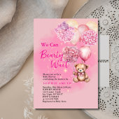 Invitation On peut attendre le baby shower d'hydrangée rose