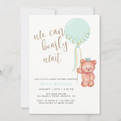 Invitation On Peut Attendre Le Baby shower D'Ours À Ballons V (Devant)