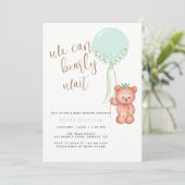Invitation On Peut Attendre Le Baby shower D'Ours À Ballons V (Debout devant)