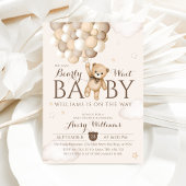 Invitation On peut attendre le Baby shower d'ours de ballon