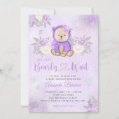 Invitation On peut attendre le baby shower d'ours en peluche  (Devant)