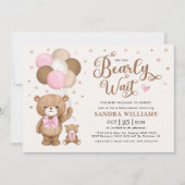 Invitation On Peut Attendre Le Baby shower D'Ours En Teddy Ro (Devant)