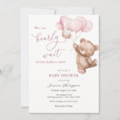 Invitation On Peut Attendre Le Baby shower D'Ours En Teddy Ro (Devant)