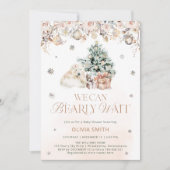 Invitation On peut attendre le Baby shower d'ours polaires d' (Devant)