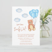 Invitation On peut attendre le Baby shower du garçon (Debout devant)