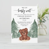 Invitation On peut attendre le Baby shower forestier (Debout devant)