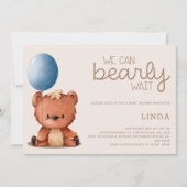 Invitation On Peut Attendre Le Baby shower Garçon (Devant)