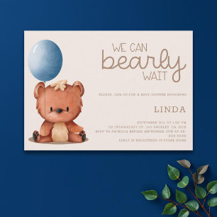 Invitation On Peut Attendre Le Baby shower Garçon