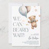 Invitation On Peut Attendre Le Baby shower Garçon (Devant)