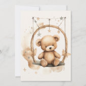 Invitation On peut attendre le Baby shower Ours moderne (Dos)