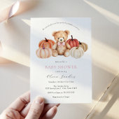 Invitation On peut attendre le Citrouille Teddy Bear Baby sho