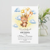 Invitation On Peut Attendre Le Prince Ours Bébé Garçon Douche (Debout devant)