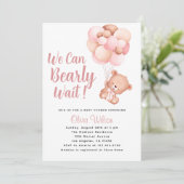 Invitation On Peut Attendre Le Script Baby shower Fille (Debout devant)
