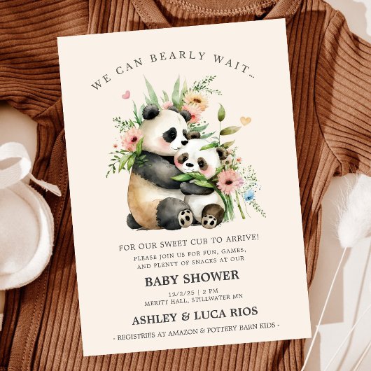 Invitation On peut attendre l'eau douce Baby shower