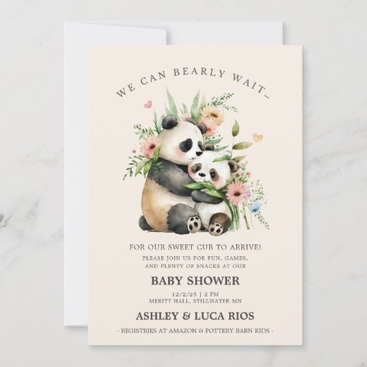 Invitation On peut attendre l'eau douce Baby shower (Devant)