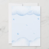 Invitation On peut attendre l'invitation Baby shower bleu (Dos)