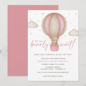 Invitation On peut attendre l'invitation Baby shower fille (Devant / Derrière)