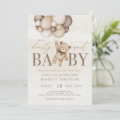 Invitation On peut attendre l'invitation Baby shower garçon (Debout devant)