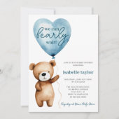 Invitation On peut attendre l'invitation Baby shower garçon (Devant)