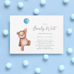 Invitation On peut attendre l'invitation Baby shower garçon
